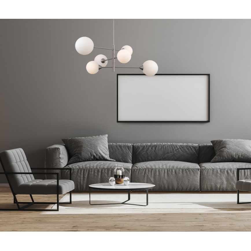 ITALUX - Φωτιστικό οροφής EVORA 6xG9/5W/230V νίκελ