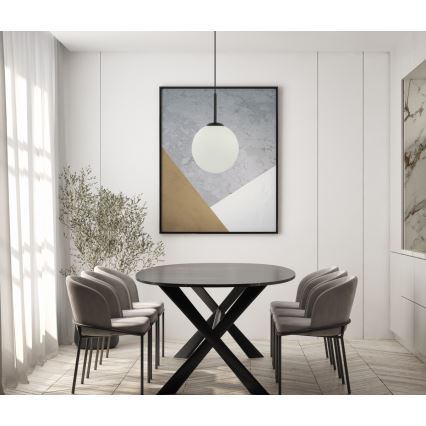 ITALUX - Πολύφωτο με συρματόσχοινο DEORE 1xE27/40W/230V διάμετρος 25 cm μαύρο