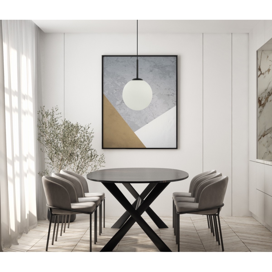 ITALUX - Πολύφωτο με συρματόσχοινο DEORE 1xE27/40W/230V διάμετρος 25 cm μαύρο