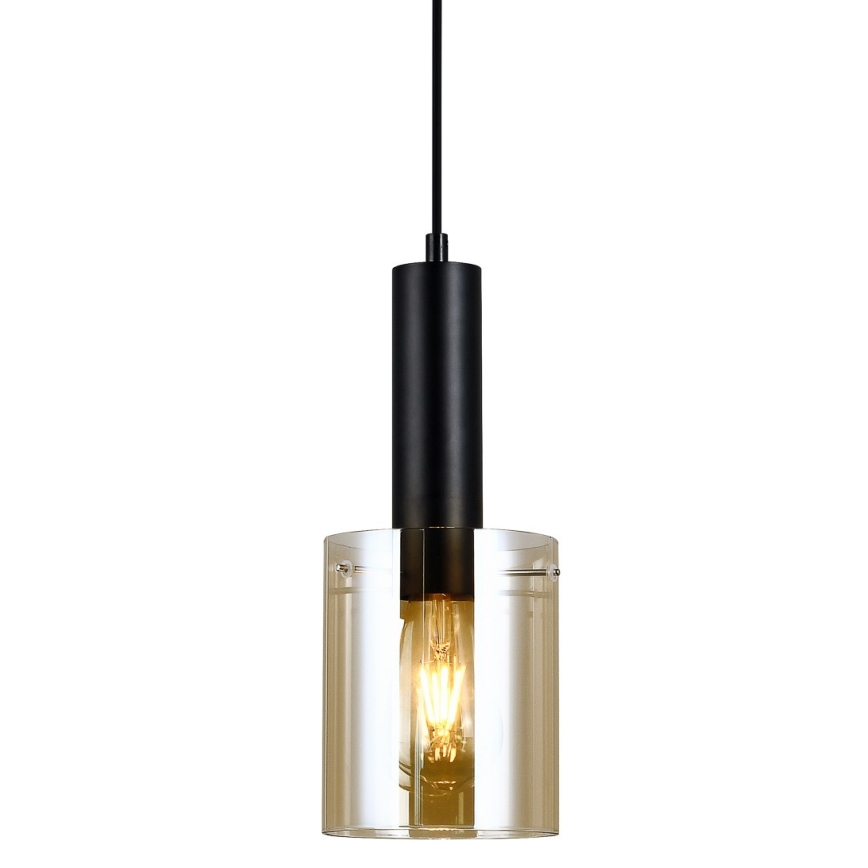ITALUX - Πολύφωτο με συρματόσχοινο SARDO 1xE27/40W/230V μαύρο/χρυσαφί