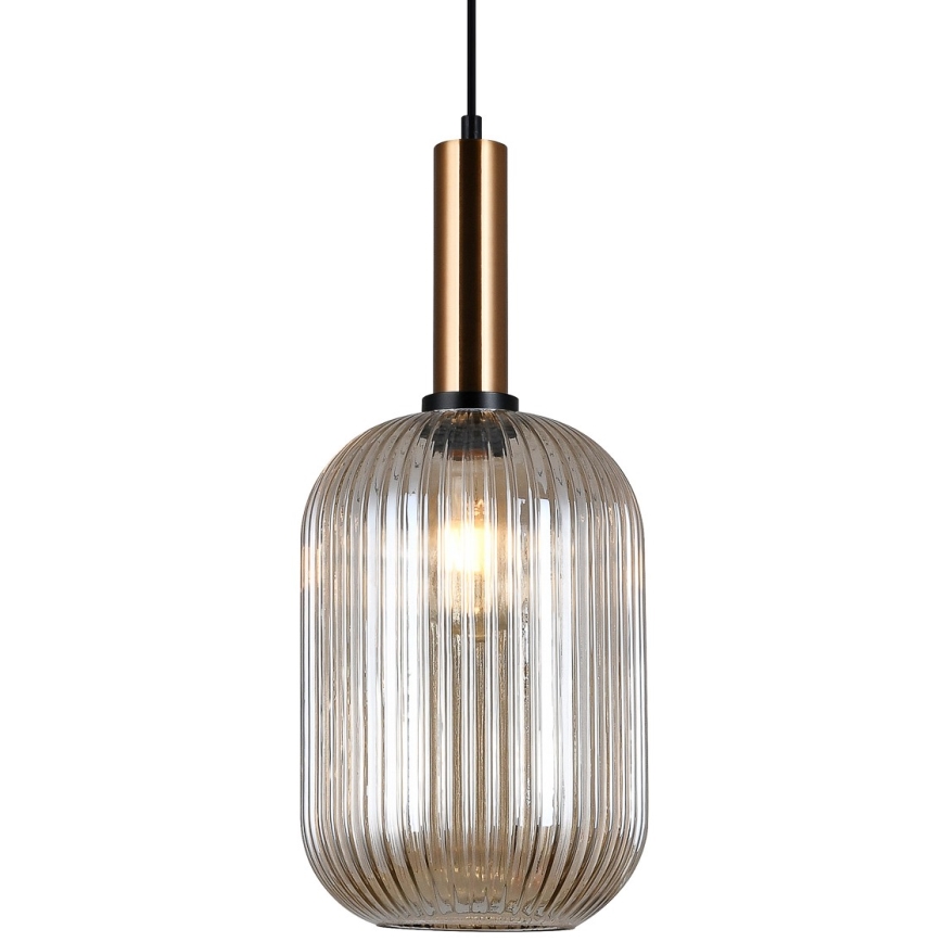 ITALUX - Πολύφωτο με συρματόσχοινο ANTIOLA 1xE27/40W/230V διάμετρος 20 cm μπρονζέ