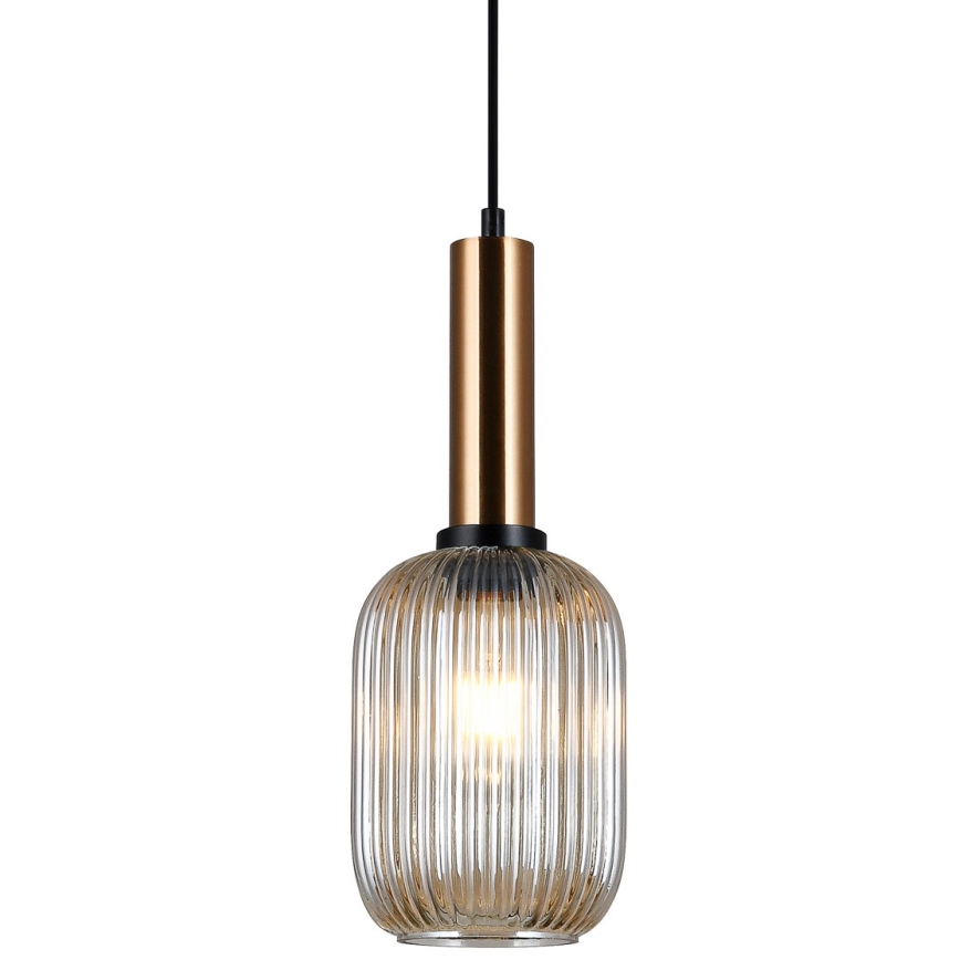 ITALUX - Πολύφωτο με συρματόσχοινο ANTIOLA 1xE27/40W/230V διάμετρος 15 cm μπρονζέ