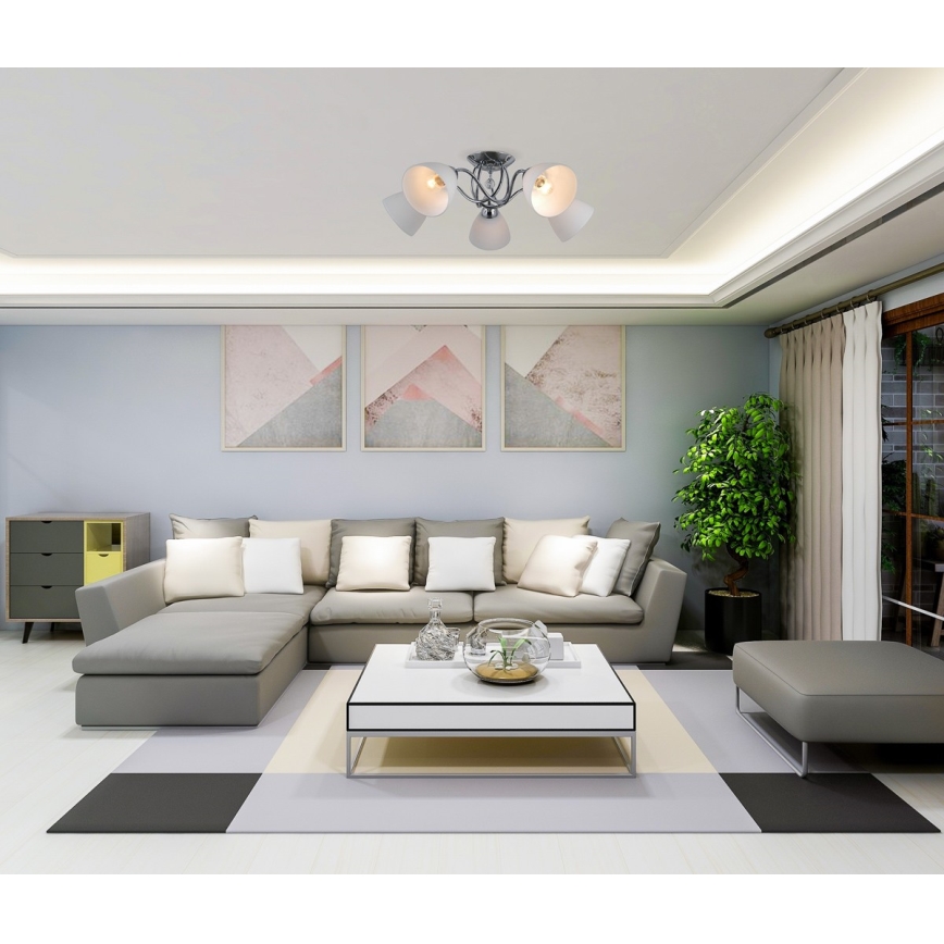 ITALUX - Πλαφονιέρα οροφής LUGANO 3xE27/40W/230V