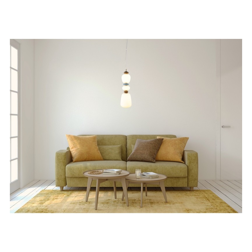 ITALUX - LED πολυέλαιος σε καλώδιο EVANS LED/19W/230V 3000K χρυσό/μπλε/καφέ