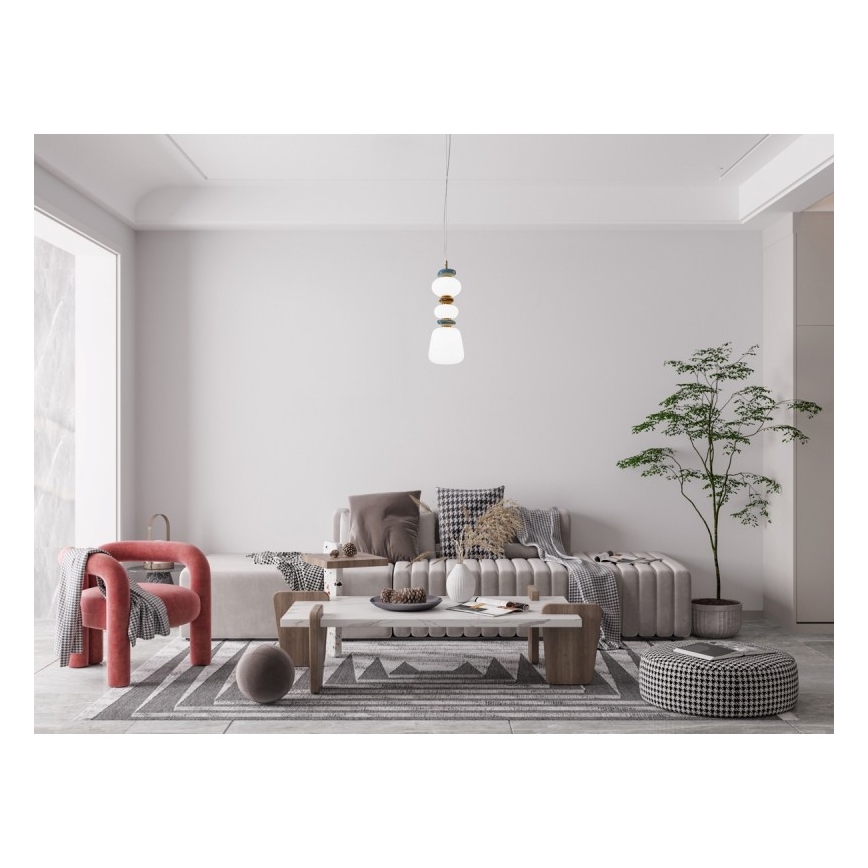 ITALUX - Κρεμαστό φωτιστικό LED σε καλώδιο EVANS LED/15W/230V 3000K χρυσό/μπλε