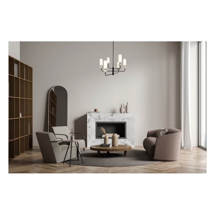 ITALUX - Φωτιστικό οροφής με ράβδο SANTOS 6xG9/40W/230V μαύρο