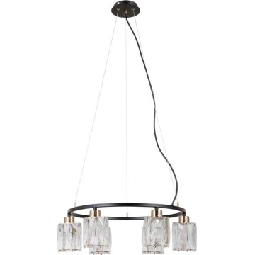 ITALUX - Πολυέλαιος με ανάρτηση σε καλώδιο SIMONA 6xE14/40W/230V μαύρο/χρυσό