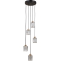 ITALUX - Πολυέλαιος με καλώδιο TORNO 5xE14/40W/230V μαύρο/χρυσό