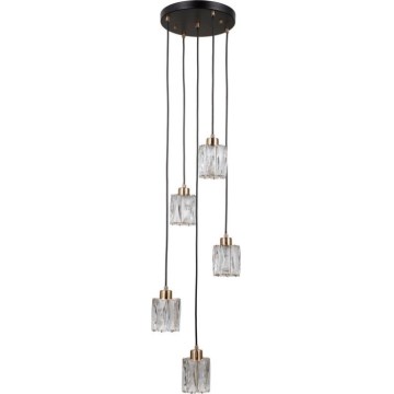 ITALUX - Πολυέλαιος με καλώδιο TORNO 5xE14/40W/230V μαύρο/χρυσό