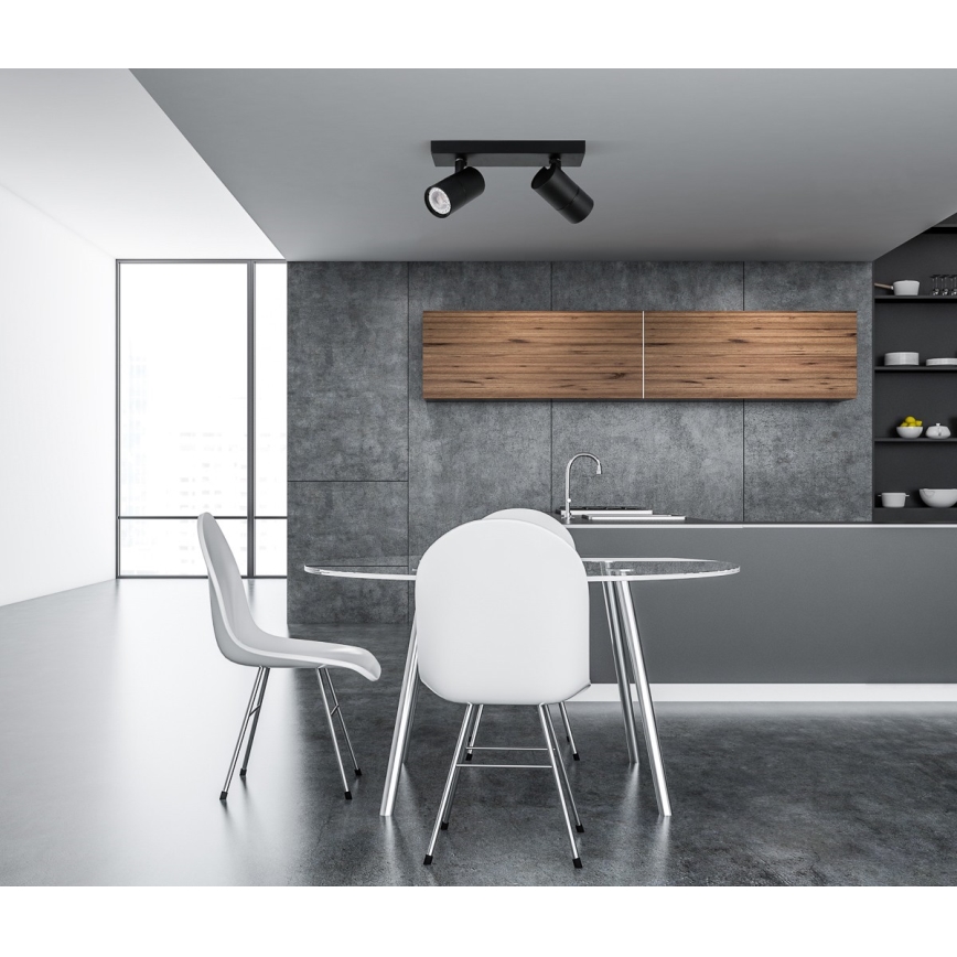 ITALUX - Φωτιστικό σποτ LACONI 2xGU10/35W/230V μαύρο