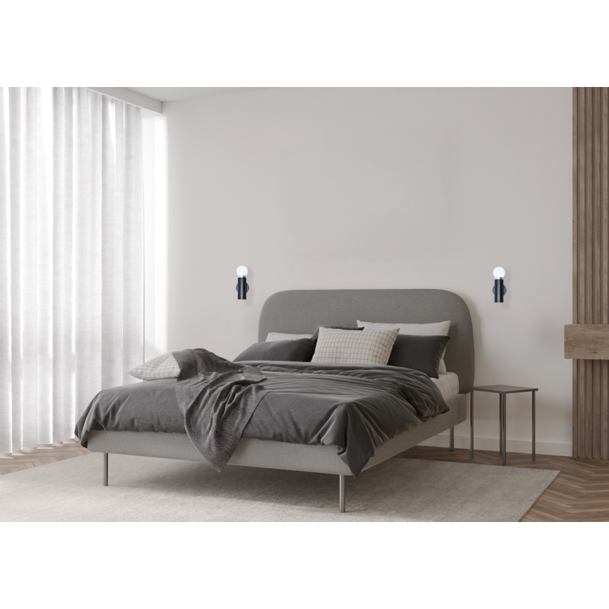 ITALUX - Επιτοίχιο φωτιστικό MACERA 1xE27/40W/230V μαύρο