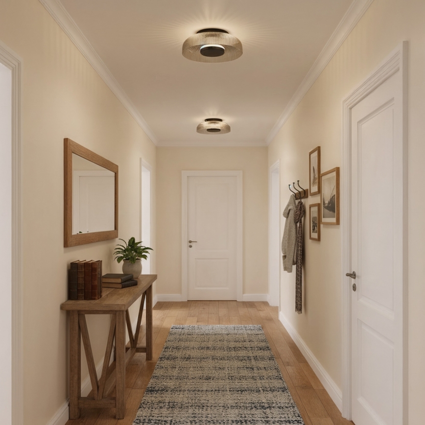 ITALUX - Φωτιστικό οροφής LED PASSO LED/8W/230V 3000K Ø 25 cm καπνιστό μαύρο