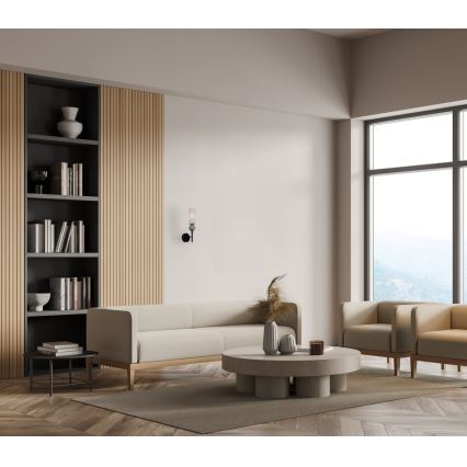 ITALUX - Επιτοίχιο φωτιστικό SANTOS 1xG9/40W/230V μαύρο