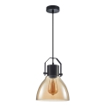 ITALUX - Κρεμαστό φωτιστικό οροφής DARLENA 1xE27/40W/230V μαύρο/καφέ