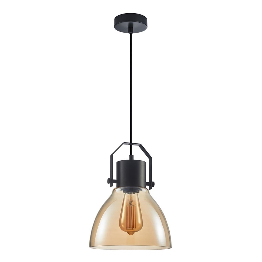 ITALUX - Κρεμαστό φωτιστικό οροφής DARLENA 1xE27/40W/230V μαύρο/καφέ