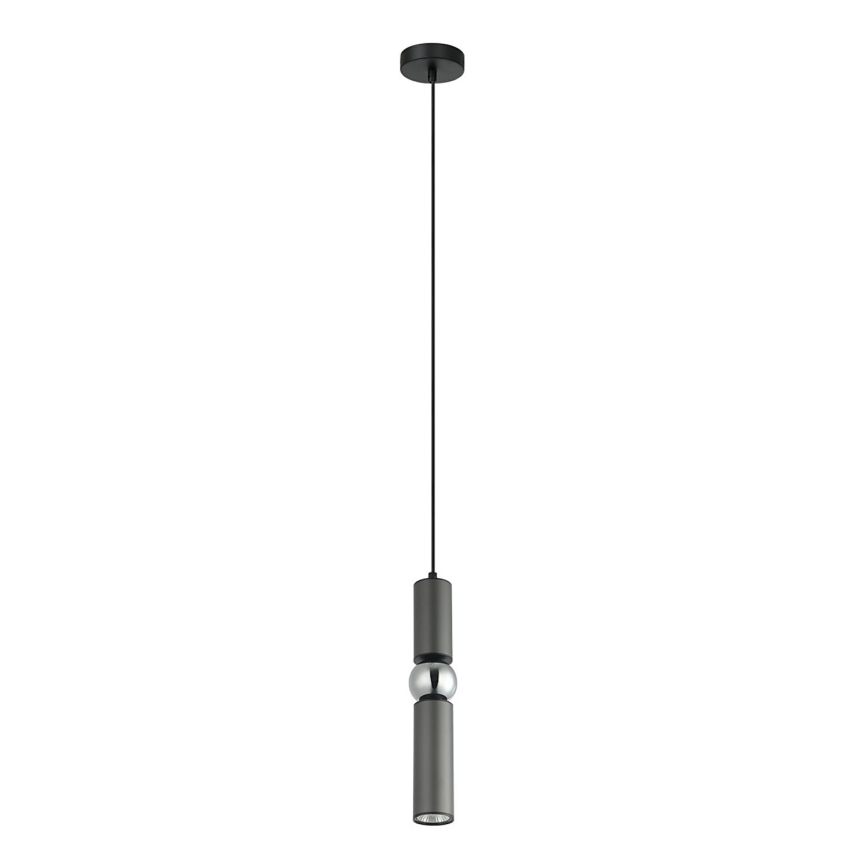 ITALUX - Κρεμαστό φωτιστικό οροφής ISIDORA 1xGU10/25W/230V ανθρακί/γυαλιστερό χρώμιο