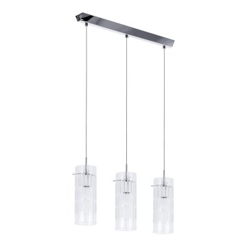 ITALUX - Κρεμαστό φωτιστικό οροφής MAX 3xE27/60W/230V γυαλιστερό χρώμιο/διαφανή