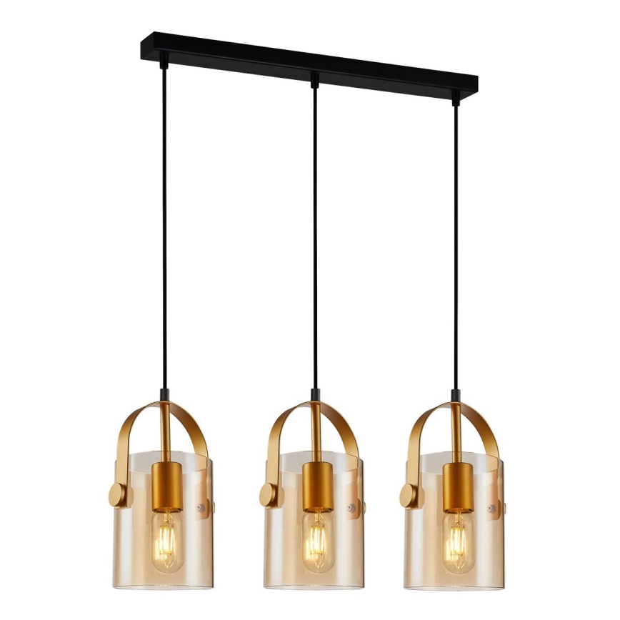 ITALUX - Πολύφωτο με συρματόσχοινο NANESMA 3xE27/40W/230V χαλκός