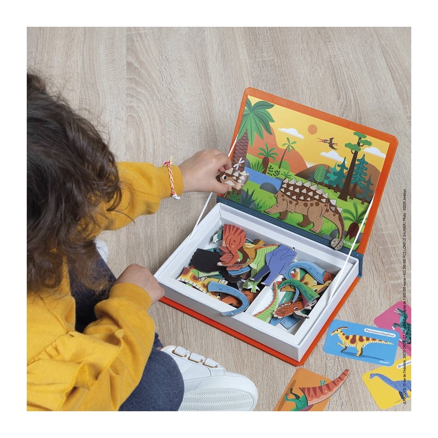 Janod - Μαγνητικό διαδραστικό σετ MAGNETIBOOK δεινόσαυροι