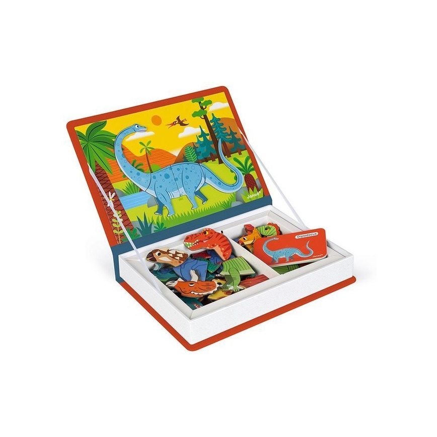 Janod - Μαγνητικό διαδραστικό σετ MAGNETIBOOK δεινόσαυροι