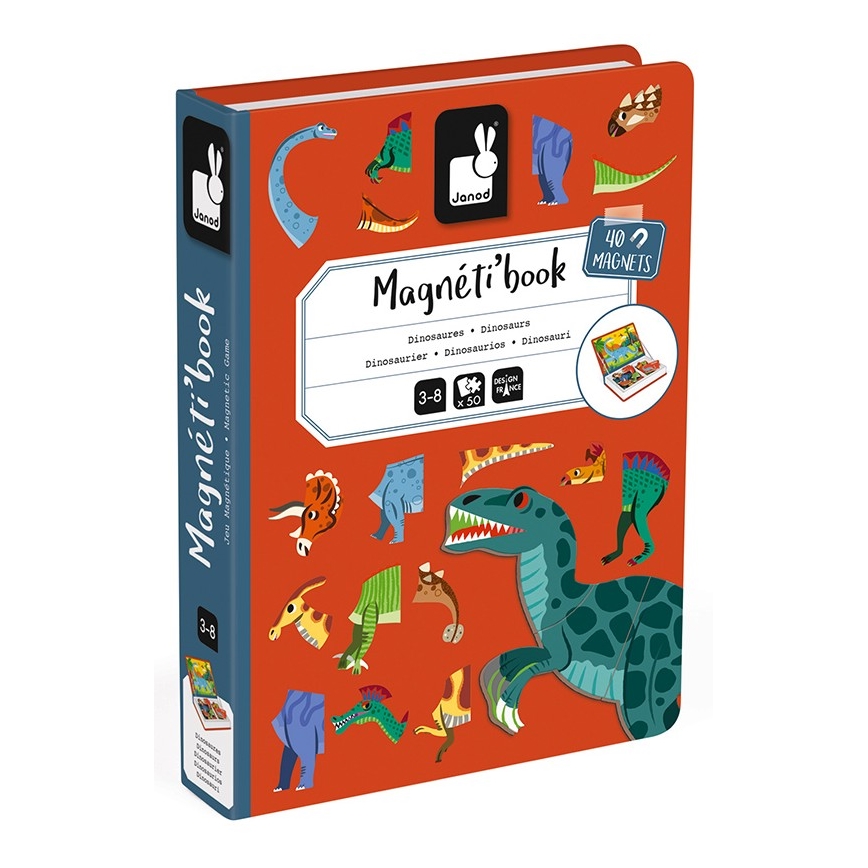 Janod - Μαγνητικό διαδραστικό σετ MAGNETIBOOK δεινόσαυροι