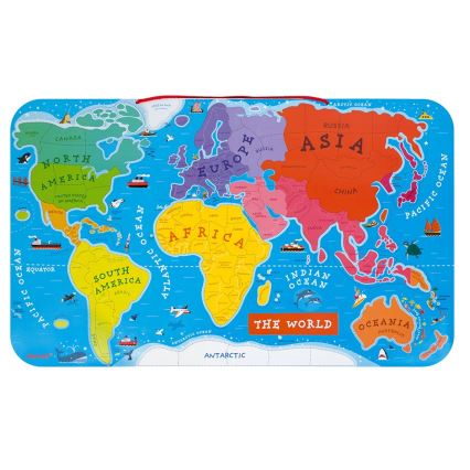 Janod - Μαγνητικός χάρτης του κόσμου στα αγγλικά