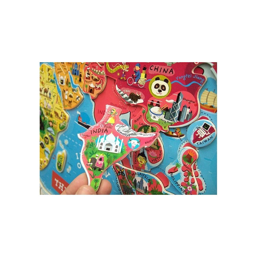 Janod - Μαγνητικός χάρτης του κόσμου στα αγγλικά