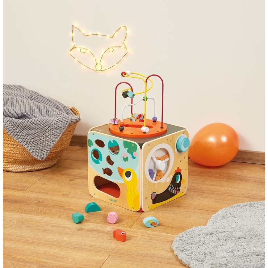 Janod - Μεγάλος κύβος δραστηριοτήτων με σπιράλ MULTI ACTIVITY