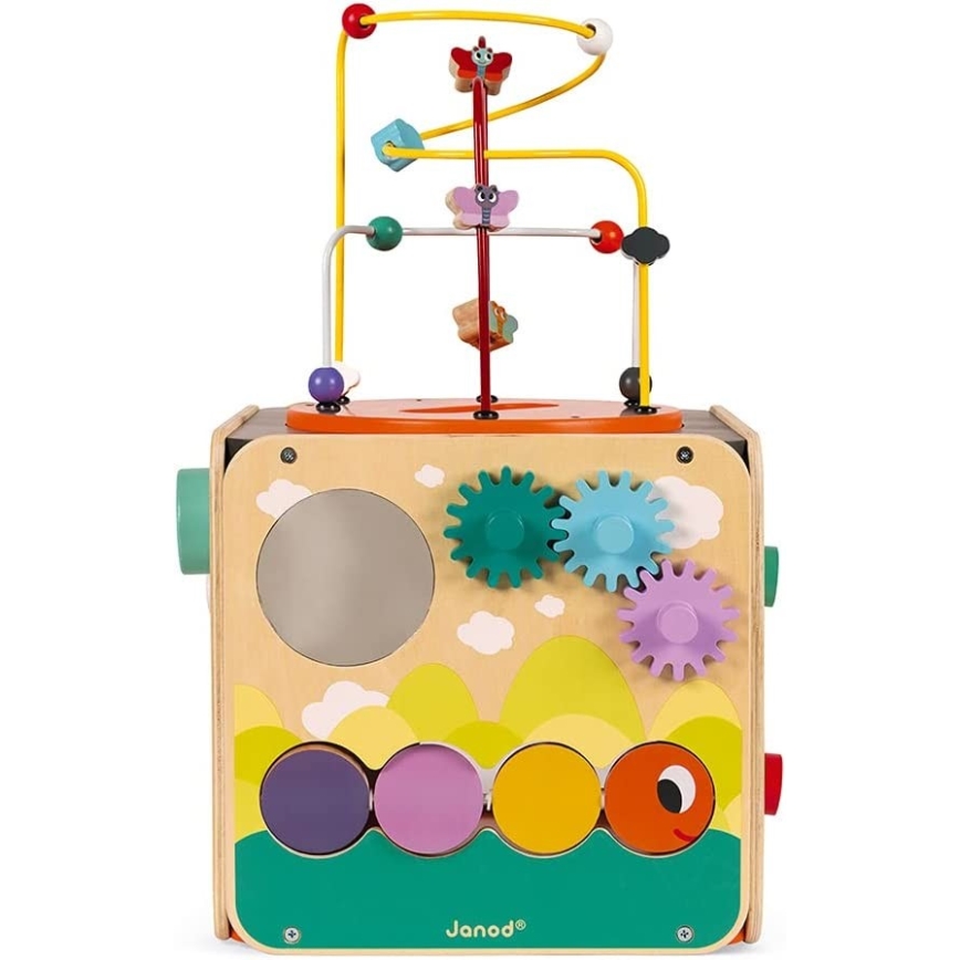 Janod - Μεγάλος κύβος δραστηριοτήτων με σπιράλ MULTI ACTIVITY