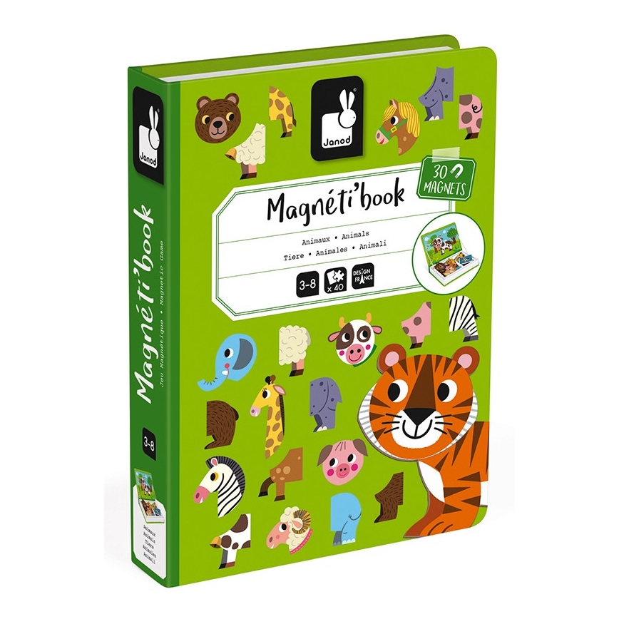Janod -Μαγνητικό παιχνίδι κατασκευών MAGNETIBOOK ζώα