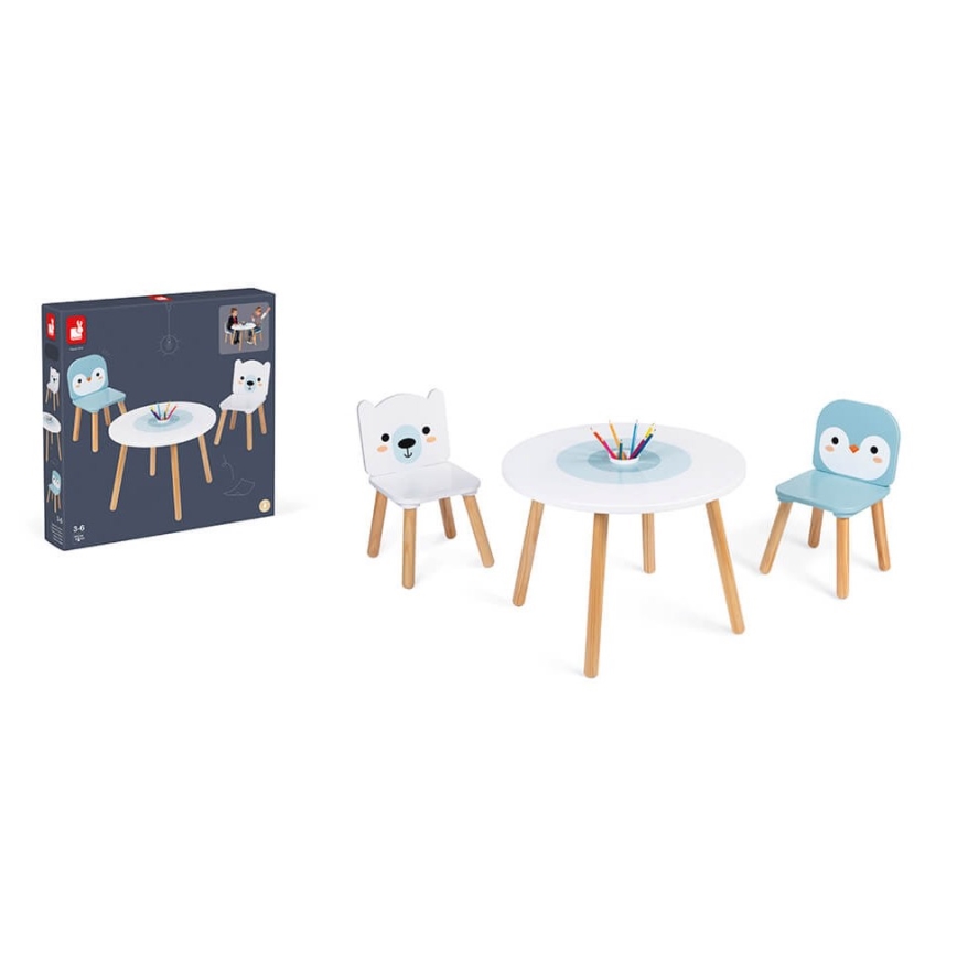 Janod - Ξύλινο τραπεζάκι με καρέκλες