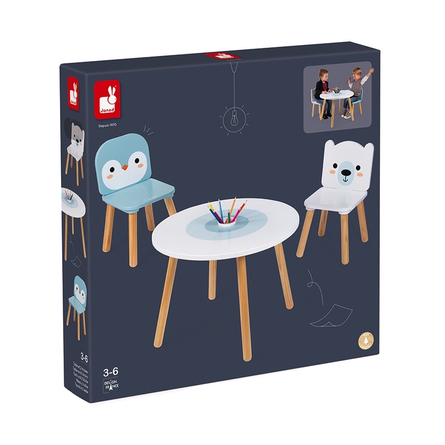 Janod - Ξύλινο τραπεζάκι με καρέκλες