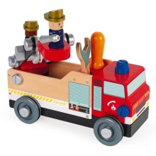 Janod - Ξύλινο παιχίδι BRICOKIDS πυροσβεστικό όχημα