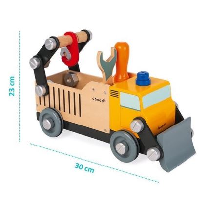Janod - Ξύλινο σετ κατασκευής BRICOKIDS φορτηγό αυτοκίνητο