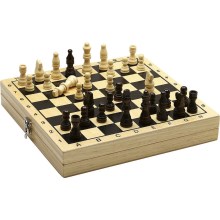 Jeujura - Ξύλινο σκάκι και πούλια σε κουτί