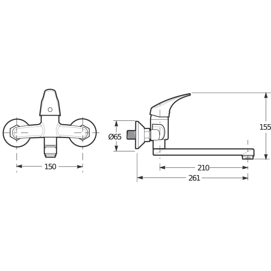 JIKA H3111N70042301 - Μπαταρία νιπτήρος TALAS 15,5 cm γυαλιστερό χρώμιο