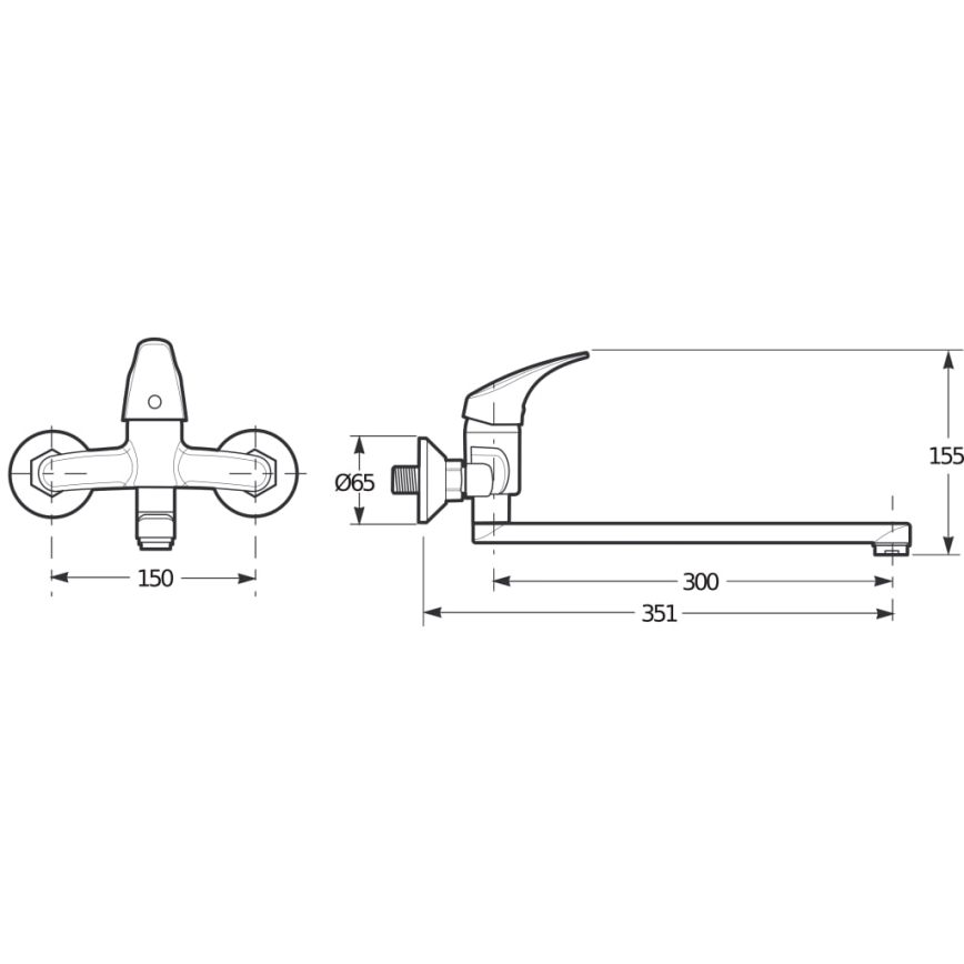 JIKA H3111N70042401 - Μπαταρία νιπτήρος TALAS 15,5 cm γυαλιστερό χρώμιο