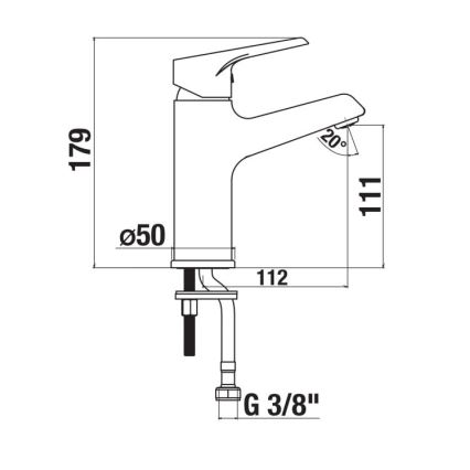 JIKA H3111W10041101 - Μπαταρία νιπτήρα CUBE 17,9 εκ. γυαλιστερό χρώμιο