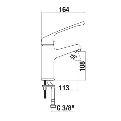 JIKA H3111W10045101 - Μπαταρία νιπτήρος with medical lever CUBE 16,4 cm γυαλιστερό χρώμιο