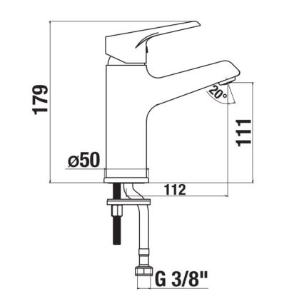 JIKA H3111W10049101 - Μπαταρία νιπτήρα CUBE 17,9 εκ. Cold Start/γυαλιστερό χρώμιο