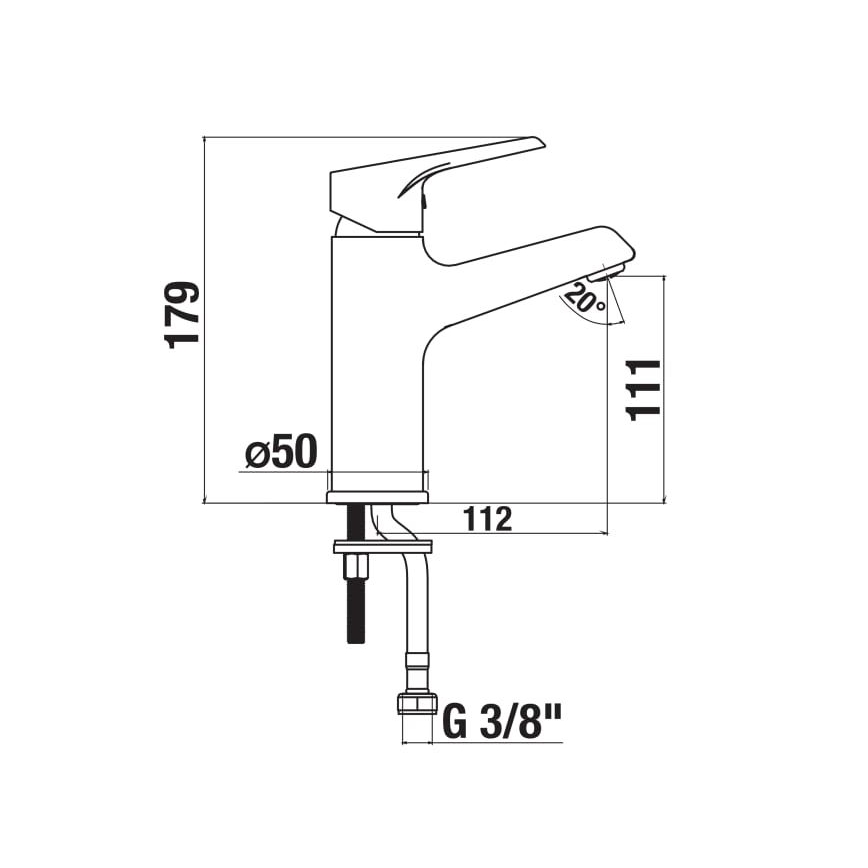 JIKA H3111W10049101 - Μπαταρία νιπτήρος CUBE 17,9 cm Cold Start/γυαλιστερό χρώμιο