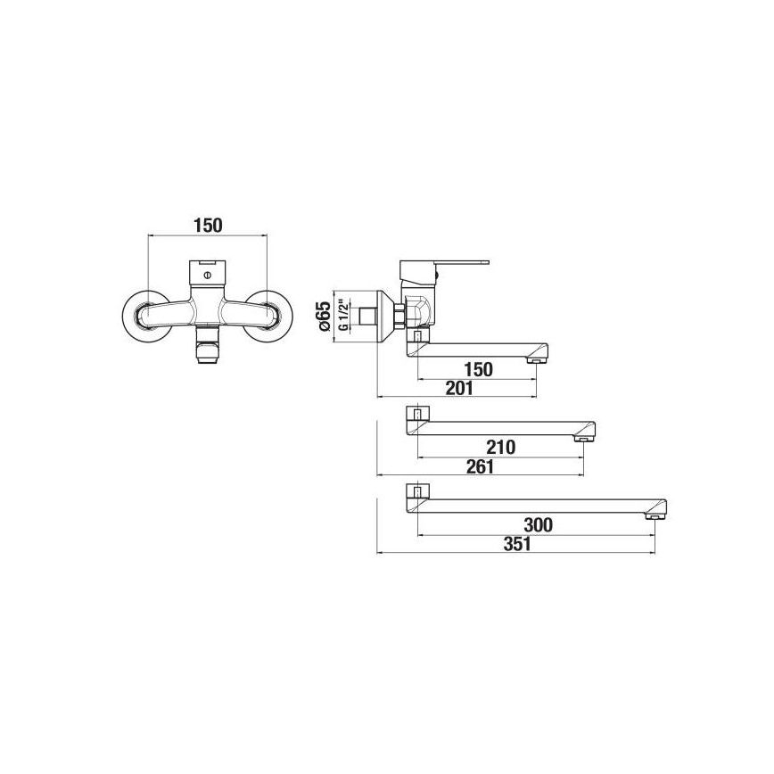 JIKA H3111Z70042201 - Μπαταρία νιπτήρος LYRA 15x20,1 cm γυαλιστερό χρώμιο