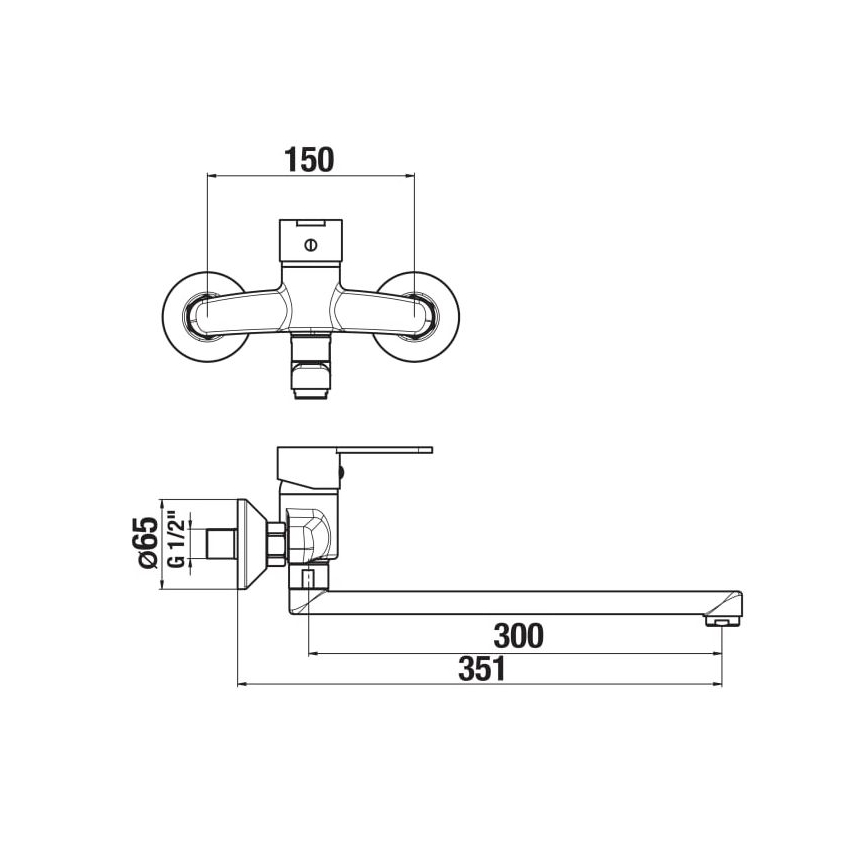 JIKA H3111Z70042401 - Μπαταρία νιπτήρος LYRA 15x35,1 cm γυαλιστερό χρώμιο