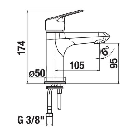 JIKA H3112E10041101 - Μπαταρία νιπτήρος TALAS 17,4 cm γυαλιστερό χρώμιο