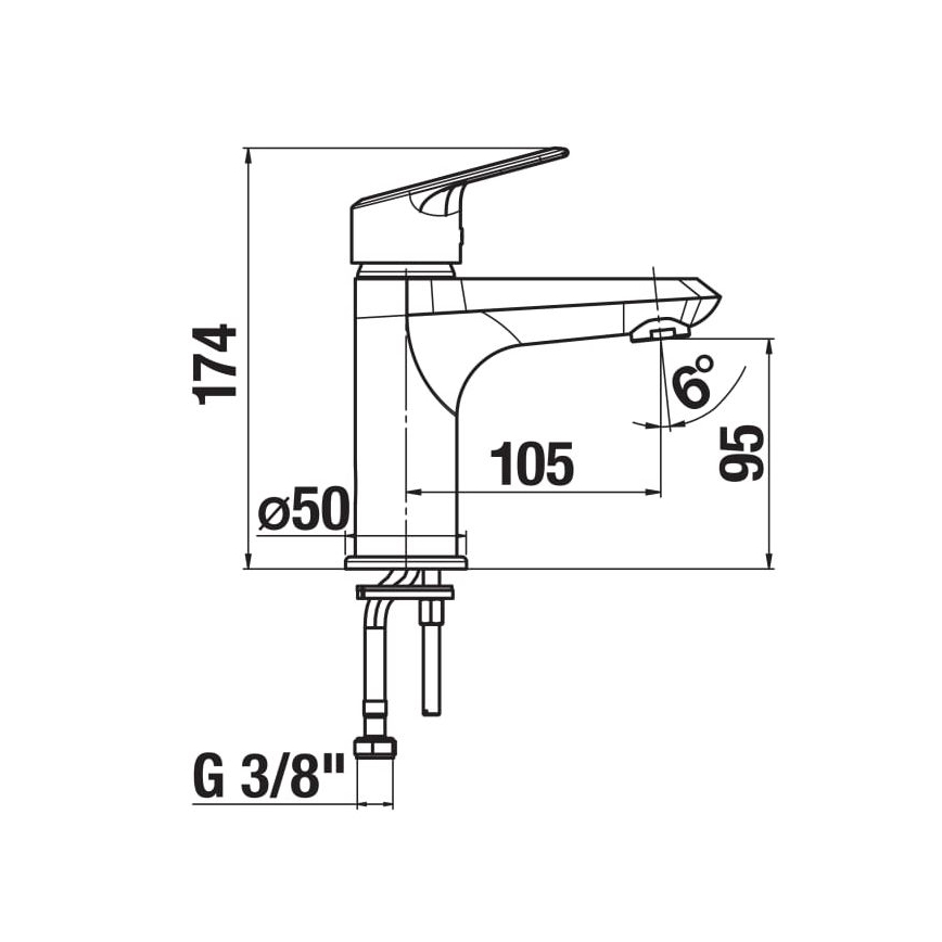 JIKA H3112E10041101 - Μπαταρία νιπτήρος TALAS 17,4 cm γυαλιστερό χρώμιο