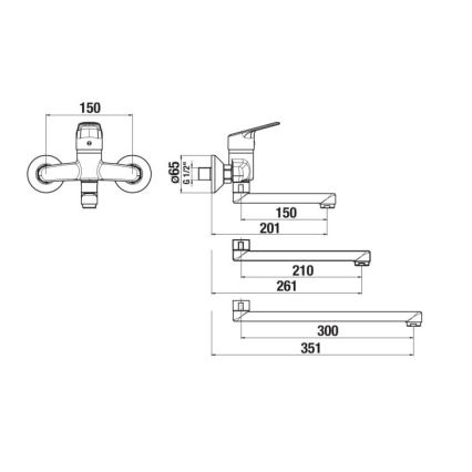JIKA H3112E70042201 - Μπαταρία νιπτήρος TALAS 15x20,1 cm γυαλιστερό χρώμιο