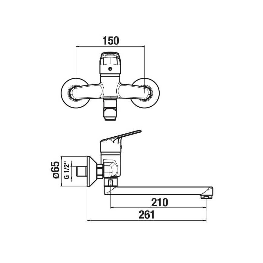 JIKA H3112E70042301 - Μπαταρία νιπτήρος TALAS 15x26,1 cm γυαλιστερό χρώμιο