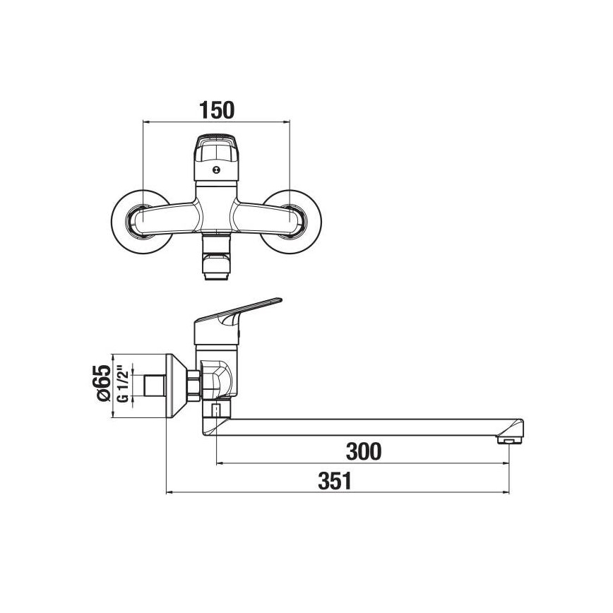JIKA H3112E70042401 - Μπαταρία νιπτήρος TALAS 15x35,1 cm γυαλιστερό χρώμιο