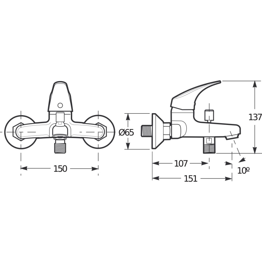 JIKA H3211N70044001 - Μπαταρία μπανιέρας TALAS 13,7 cm γυαλιστερό χρώμιο