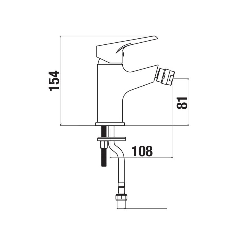 JIKA H3411W10041101 - Μπαταρία μπιντέ CUBE 15,4 εκ. γυαλιστερό χρώμιο